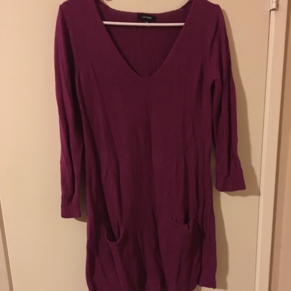 Express purple-pink sweater dresss